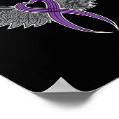 Lila Bauchspeicheldrüsenkrebsbewusstsein mit Ang Poster (Ecke)