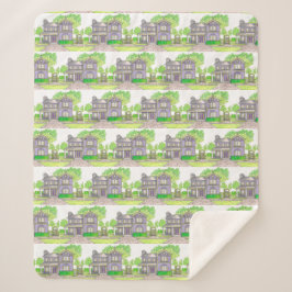 Lila Bauernhaus Sherpa Blanket Sherpadecke