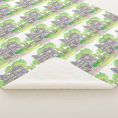 Lila Bauernhaus Sherpa Blanket Sherpadecke (3/4)