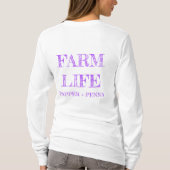 Lila Bauernhof Langschläfer T - Shirt (Rückseite)