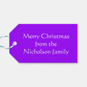 Lila Bauklappen - Geschenkmarken lila Geschenkanhänger (Rückseite Horizontal)