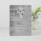 Lila Baum der Herz-Hochzeitsfeier Einladung (Stehend Vorderseite)