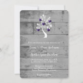 Lila Baum der Herz-Hochzeitsfeier Einladung (Vorderseite)