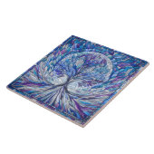 Lila Baum der Ruhe Mosaikkunst Fliese (Seite)