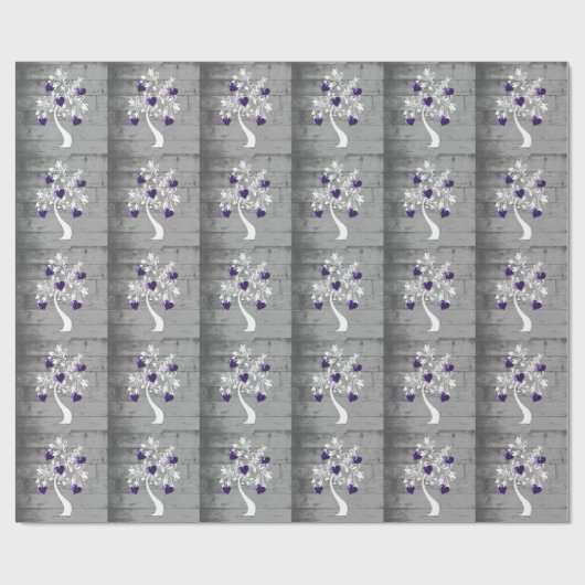 Lila Baum des Hearts-Wrapping Paper Geschenkpapier (Flach)