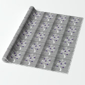 Lila Baum des Hearts-Wrapping Paper Geschenkpapier (Ungerollt)
