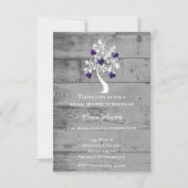 Lila Baum des Herzens Brautparty Einladung (Vorderseite)