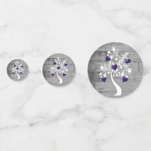 Lila Baum des Herzens Hochzeitstisch Confetti Konfetti (Vorderseiten)