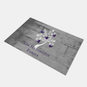 Lila Baum des Herzens Personalisiert Doormat Fußmatte (Schrägansicht)