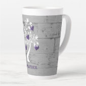 Lila Baum des Herzens Personalisierte Latte-Tasse Milchtasse (Rechte Ecke)