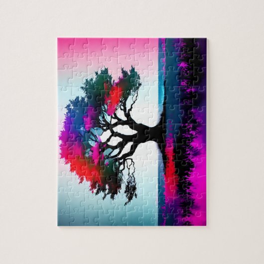 Lila Baum des Lebens Puzzle (Vertikal)