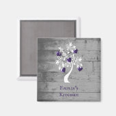 Lila Baum des Personalisierten Herzens Magnet (Vorderseite/Rückseite)