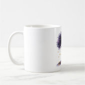 Lila Baum Goldene Sterne Leuchten Hell Kaffeetasse (Links)
