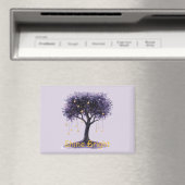 Lila Baum Goldene Sterne Scheinen Hell Magnet (In Situ (Geschirrspüler))