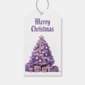 Lila Baum Nostalgic Frohe Weihnachten Geschenkanhänger (Vorderseite)