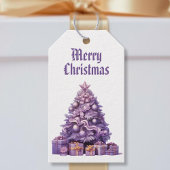Lila Baum Nostalgic Frohe Weihnachten Geschenkanhänger