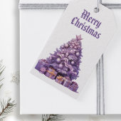 Lila Baum Nostalgic Frohe Weihnachten Geschenkanhänger