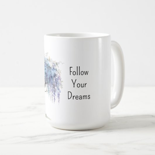 Lila Baum Träume Kaffeetasse (VorderseiteRechts)