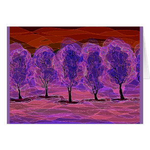 Lila Bäume (roter Hintergrund)