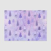 Lila Baumfest Weihnachtsmuster Seidenpapier (Vorderseite)