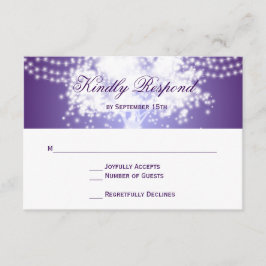 Lila Baumstring-Lichter Hochzeitweise RSVP-Karten RSVP Karte