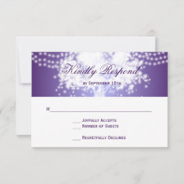 Lila Baumstring-Lichter Hochzeitweise RSVP-Karten RSVP Karte
