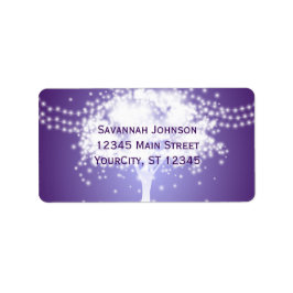 Lila Baumzeichenfolgen leuchten benutzerdefinierte Adressaufkleber