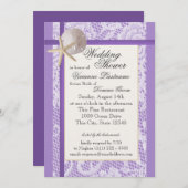 Lila Beach Brautparty Einladung (Vorne/Hinten)