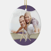 Lila Beach Starfish Foto Keramik Ornament (Rechts)