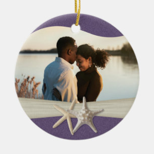 Lila Beach Starfish Foto Keramikornament