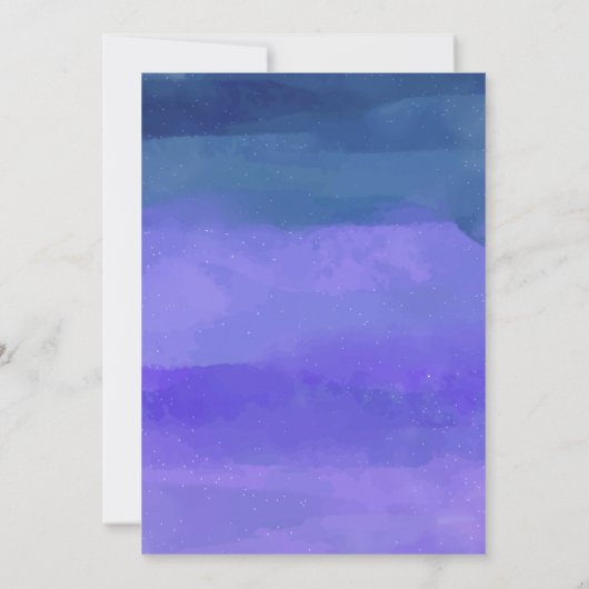 Lila Beach Sunset Geburtstag Einladungen (Rückseite)