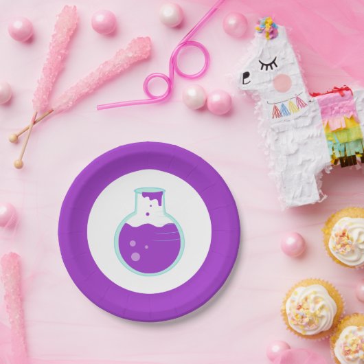 Lila Beaker Science-Party Pappteller (Party)