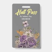 Lila Beauty Hall Pass Abzeichen Ausweis (Rückseite)
