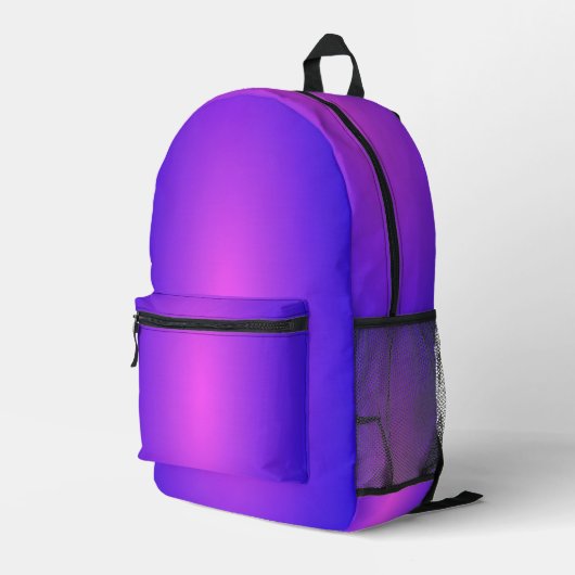 Lila Bedruckter Rucksack (Rückseitige Ecke Rechts)