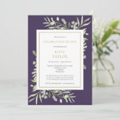 Lila Beerdigung des Lebens durch die Gärtnerei Einladung (Stehend Vorderseite)