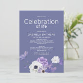 Lila Beerdigung des Lebens Einladung (Stehend Vorderseite)