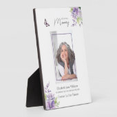 Lila Beerdigung von Blumen und Schmetterlingen Fotoplatte (Seite)