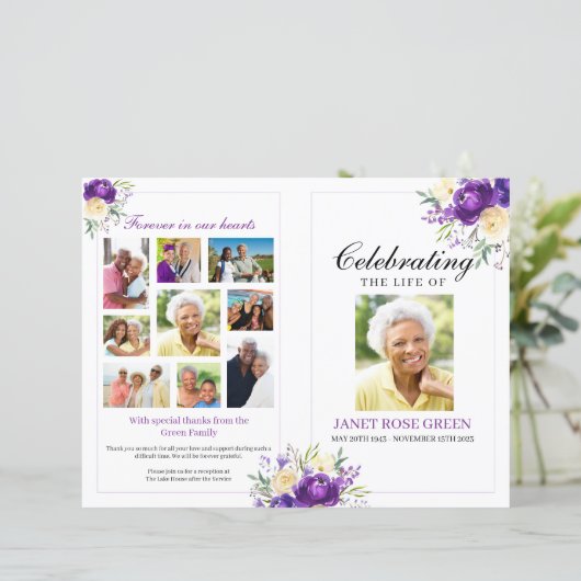 Lila Beerdigung von Lebensbeerdigungen (Stehend Vorderseite)