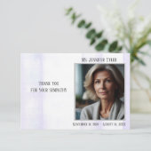 Lila Beerdigungsdenkmal aus der Familie Dankeskarte (Stehend Vorderseite)