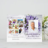 Lila Beerdigungsprogramm für das Gedächtnis (Stehend Vorderseite)