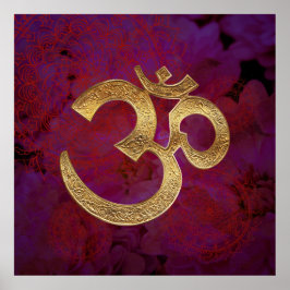 lila Beere Blütenblume OM Poster Yoga Meditation