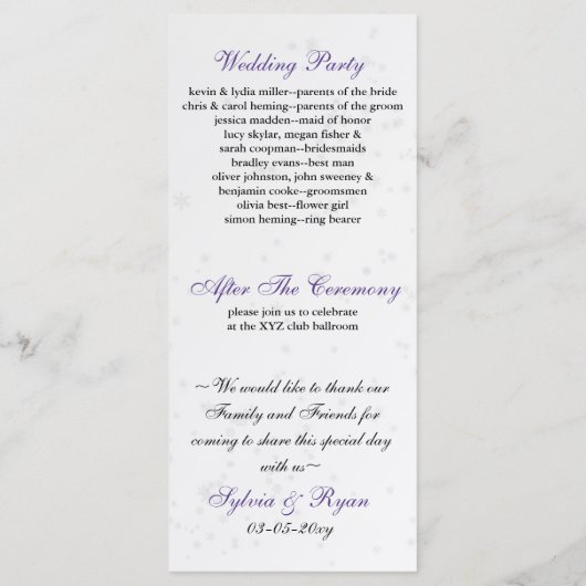 lila Beeren - elegantes WinterWedelprogramm Programm (Rückseite)