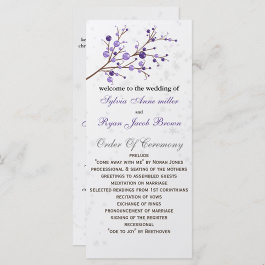 lila Beeren - elegantes WinterWedelprogramm Programm (Vorne/Hinten)