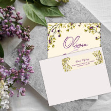 Lila-Beeren-Grün-Hochzeit-Rücksende-Adressetikett