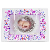 Lila Beerenblatt Happy Holidays Weihnachtsfest Fot Große Geschenktüte (Vorderseite)