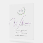 Lila Beerengrüne Blattwerk Acrylschild (Winkel)