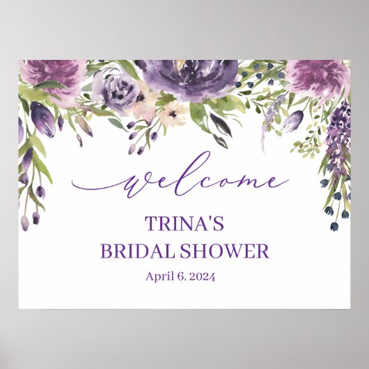 Lila Begrüßungsname Poster (Vorne)