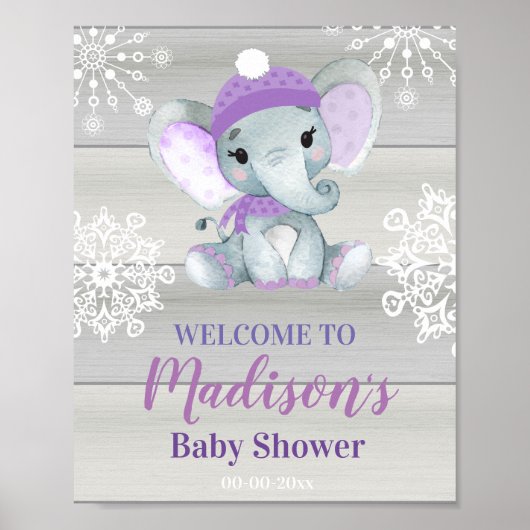 Lila Begrüßungszeichen, Mädchendusche Poster (Vorne)