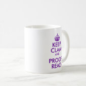 Lila Behalt Clam und Proof Read Kaffeetasse (VorderseiteRechts)