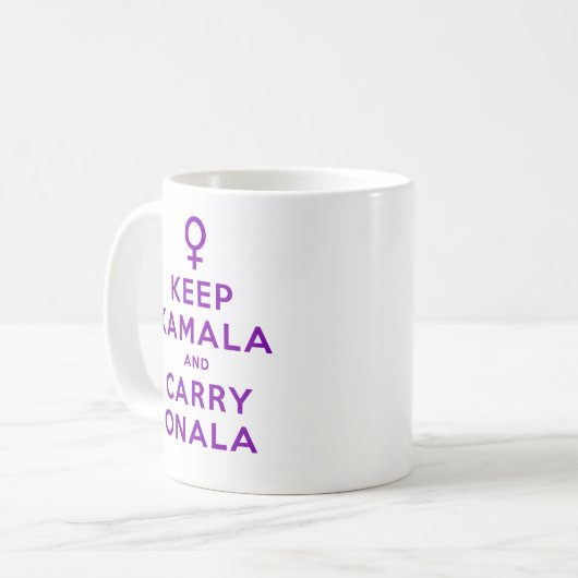 Lila Behalten Kamala und Carry Onala Kaffeetasse (Vorderseite Links)